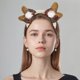 thumbnail image 4 of XWSHYW Productos para El Cabello Accesorios para El Cabello de Aro de Pelo de Rosas Brillantes con Lazo Femenino de Alces de Peluche de Asta de Navidad, 4 of 6