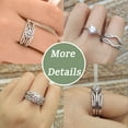 thumbnail image 4 of Wuziwen Wedding Rings for Women Solitaire Round Cut 925 Sterling Silver Rings Set Cz Size 5, 4 of 9