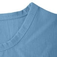 thumbnail image 5 of Women's Solid Color Short Sleeve Linen Dress Tops Shirts Tunics Crewneck Round Neck Loose Fit Casual Daily Wear Work Office Vacation Beach Outfits Fashion Essential Gift for Women, 5 of 8