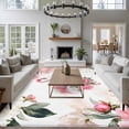 thumbnail image 4 of Pink Flamingo Area Rug 5x7 Washable Rug Non Slip Watercolor Flowers Spring Floral Large Area Rug Soft Stainresistant Indoor Floor Carpet for Living Room Bedroom Home Office Dining Room Nursery, 4 of 8