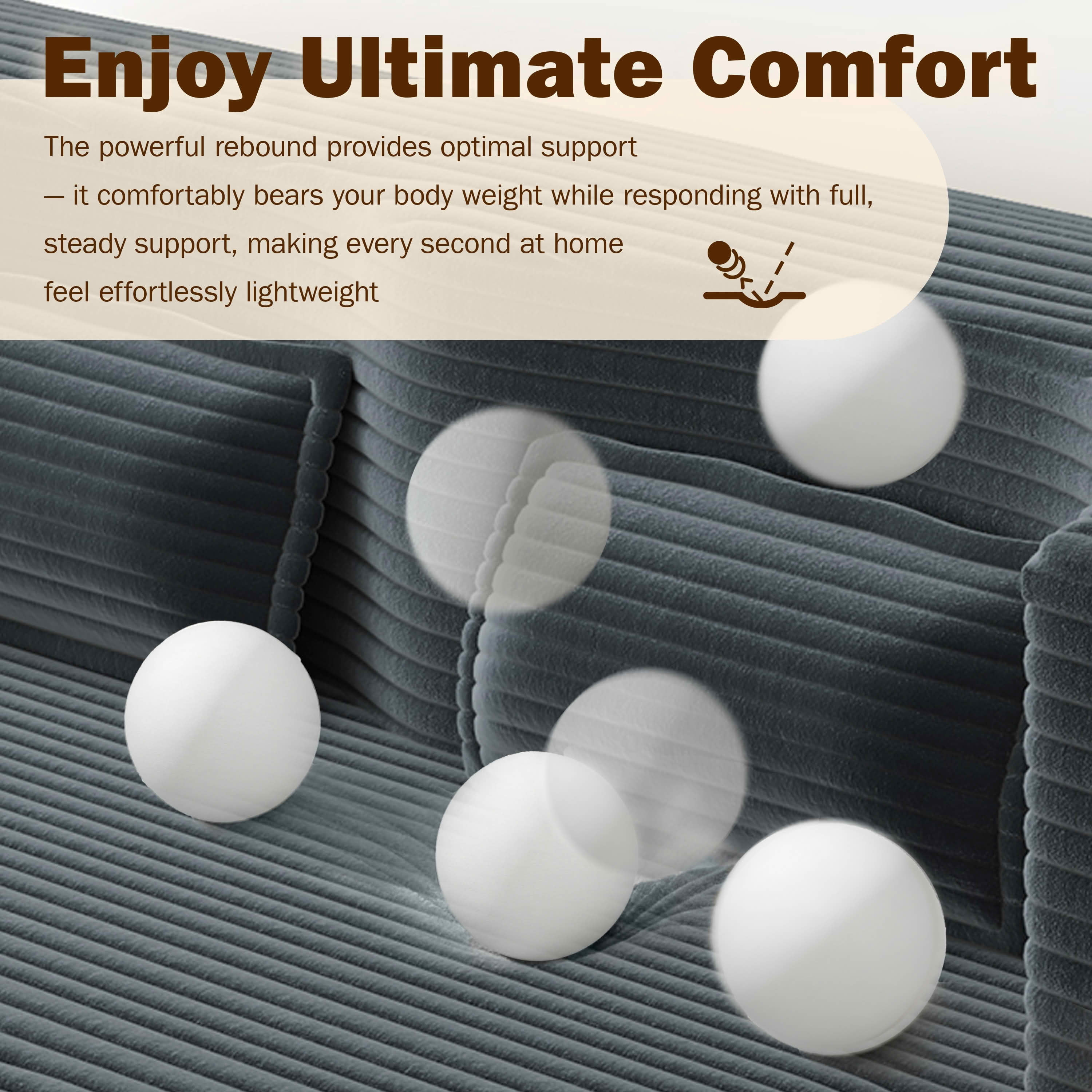 MAYEERTY Twin Corduroy Foldable Foam Floor Sofa Bed, Zero Assembly Vacuum Compressed Sleeper with 2 Pillows