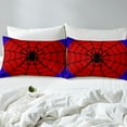 thumbnail image 4 of Erosebridal Halloween Spider Twin Sheet Sets, Red Blue Black Spider Web Bedding Twin Size 3pcs, 4 of 7