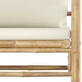 thumbnail image 3 of vidaXL Patio Sofa with Cream White Cushions Bamboo, 3 of 7