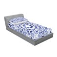 thumbnail image 2 of Ambesonne Flower Fitted Sheet & Pillow Sham Set, Oriental Boho, Twin, Blue, 2 of 2