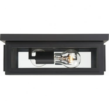 Crystorama Byron 2 Light Matte Black Outdoor Ceiling Mount - 12.75"W x 5"H