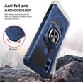 thumbnail image 2 of Compatible for Cricket Innovate E 5G Case w/Tempered Glass Screen Protector [Military Grade] Ring Car Mount Kickstand Shockproof Hard Phone Case - Blue, 2 of 7