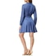 thumbnail image 3 of INSPIRE CHIC Vestido de Camisa de Manga Larga con Botones y Cinturón de Lunares para Mujeres XS Azul, 3 of 6