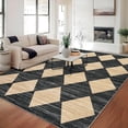 thumbnail image 1 of 9x12 Area Rug Washable Black Rugs for Living Room Non Slip Neutral Area Rug Distressed Checkered Office Rug Stain Resistant Rugs for Dining Room Black and Brown, 1 of 9