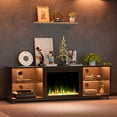 thumbnail image 6 of Easoger Fireplace TV Stand, 68'' TV Stand with 23" Electric Fireplace, LED Light Entertainment Center, TV Stands for 80 inch TV, Black, 6 of 10