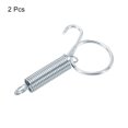 thumbnail image 3 of Unique Bargains 2.8' Cage Door Hook, 2Pcs Stainless Steel Finger Ring Elastic Spring Wire Latch Hook, Silver, 3 of 5