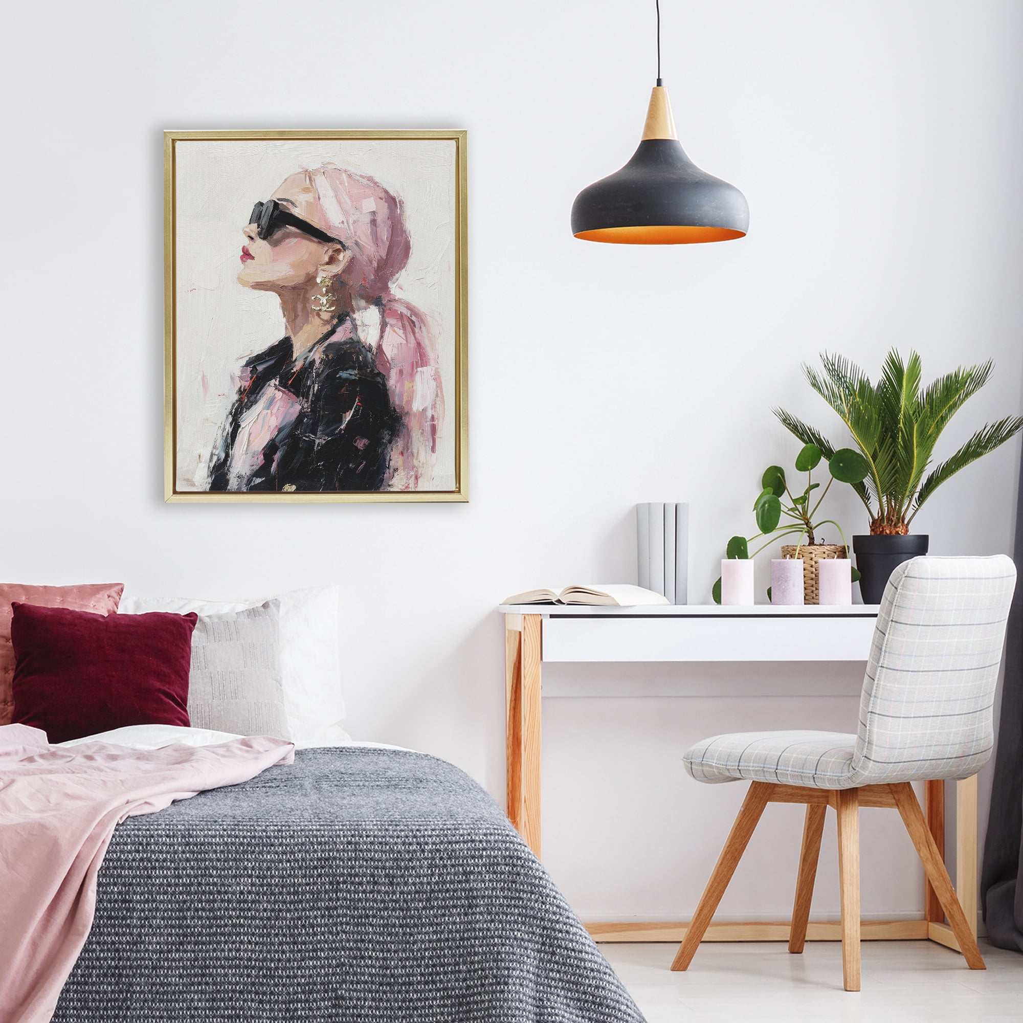 Stupell Industries Pink Daydream Impression Gold Framed Floater Canvas Wall Art, design by Svetlana Aleynikova