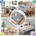 thumbnail image 4 of Gray Geometric Quatrefoil Pattern Square Tablecloth,Waterproof Square Table Cover,Wipeable Spillproof Washable Table Cover for Home Kitchen Party Decor 42"X42"(107x107cm), 4 of 6