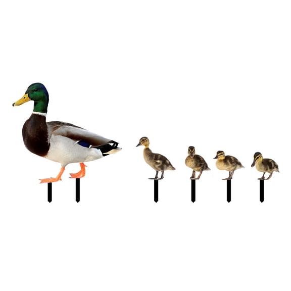 5 Pack Ducks Yard Signs with Stakes Acrylic Decorations for Outdoor Yard Garden Decoration Yard Art