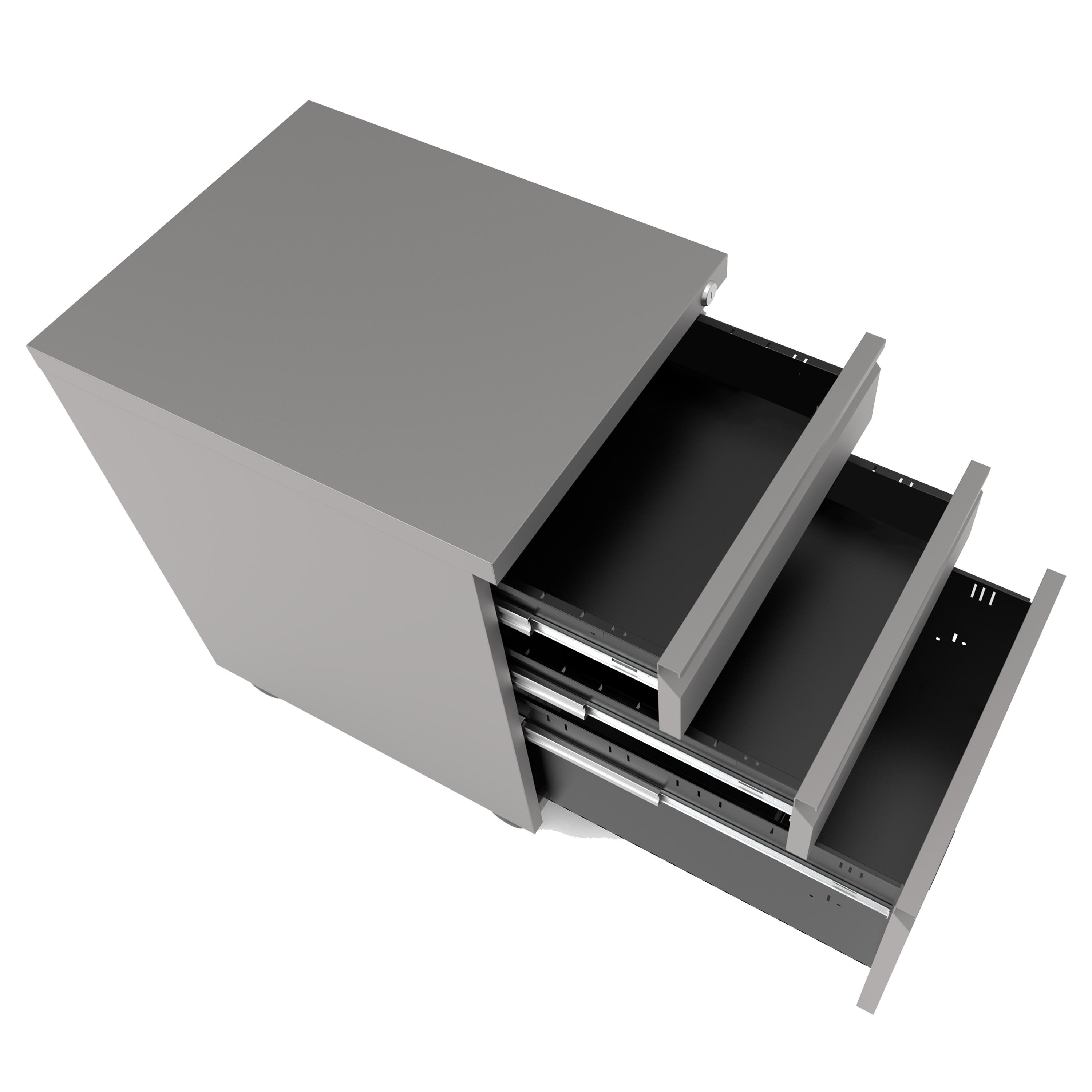 Furniture of America Johns Metal Lockable File Cabinet, Silver