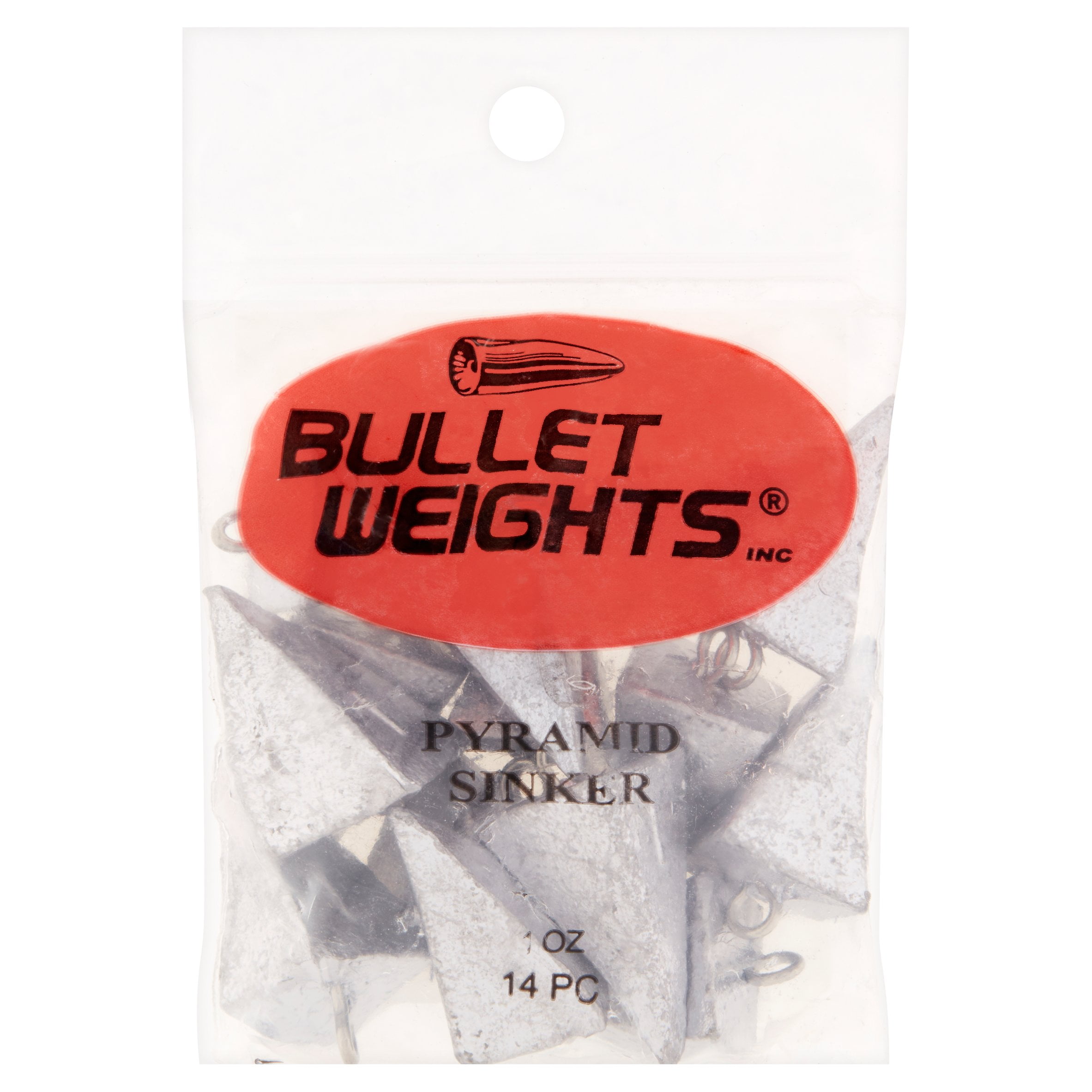 10 1 OZ PYRAMID SINKERS ten with wire eyes LEAD FISHING WEIGHTS FREE SHIPPING 