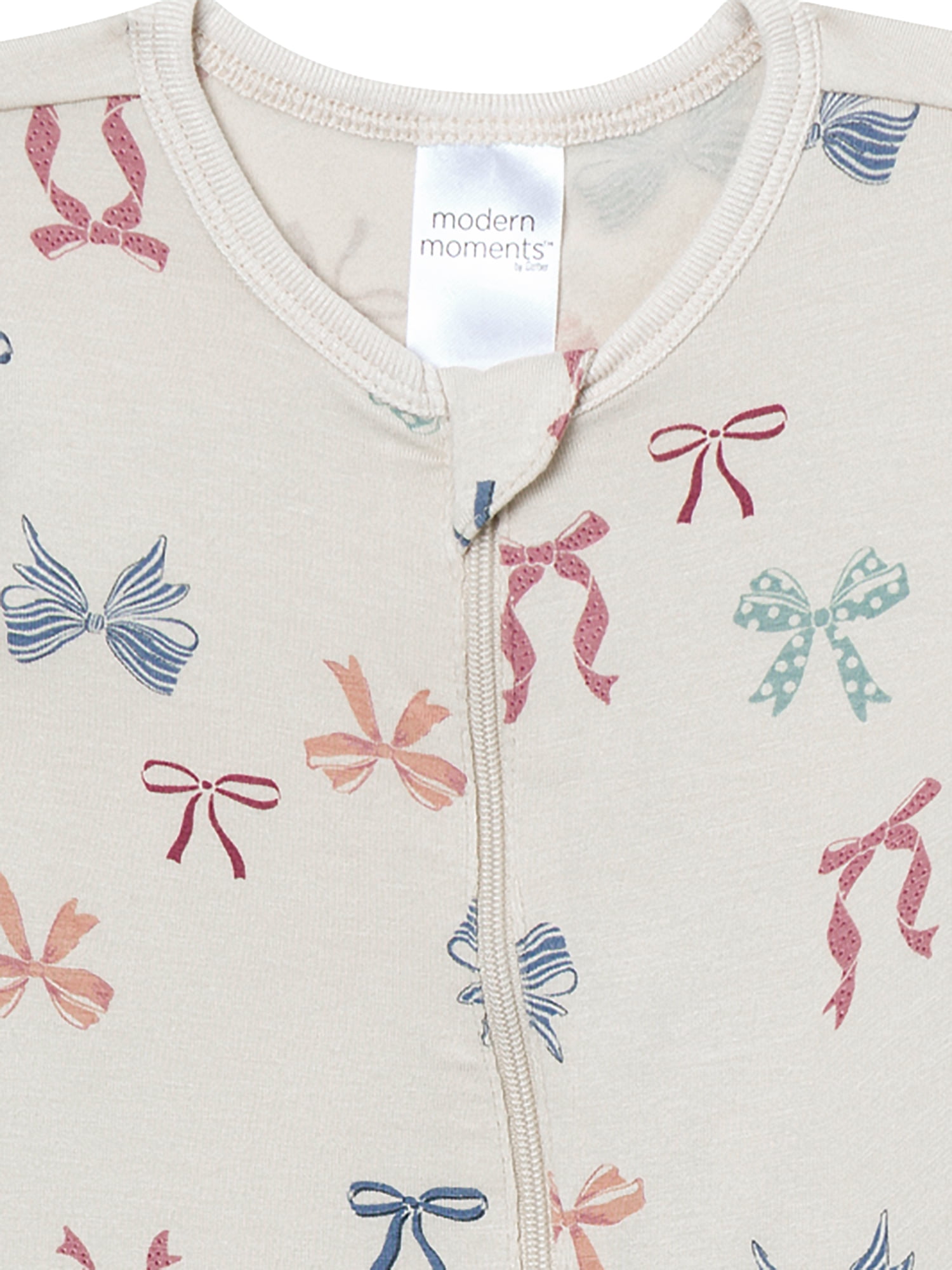 Modern Moments by Gerber Neutral Two-Way Zip Viscose Sleep ´N Play Footed Pajama , Sizes Newborn - 6/9 Months