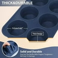 thumbnail image 5 of Jumbo Silicone Muffin Pan with Metal Frame, Non Stick Silicone Cupcake Pan with Handles 6 Cup, BPA Free Silicon Muffin Tin Tray Extra Large for baking, egg bites, Cupcake Mold Grey, 5 of 10