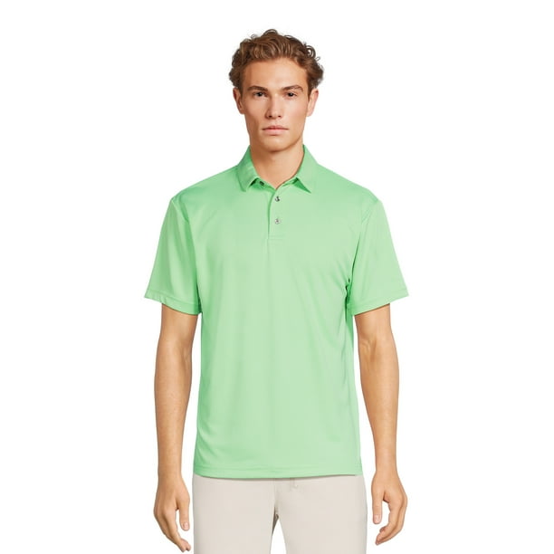 Ben Hogan Performance Men's Mini Gingham Print Golf Polo Shirt, Sizes S ...