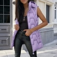 thumbnail image 2 of Breezora Women Long Sleeveless Puffer Vest Hooded Quilted Gilet Casual Zip Up Winter Warm Layer XXL Size Purple, 2 of 4