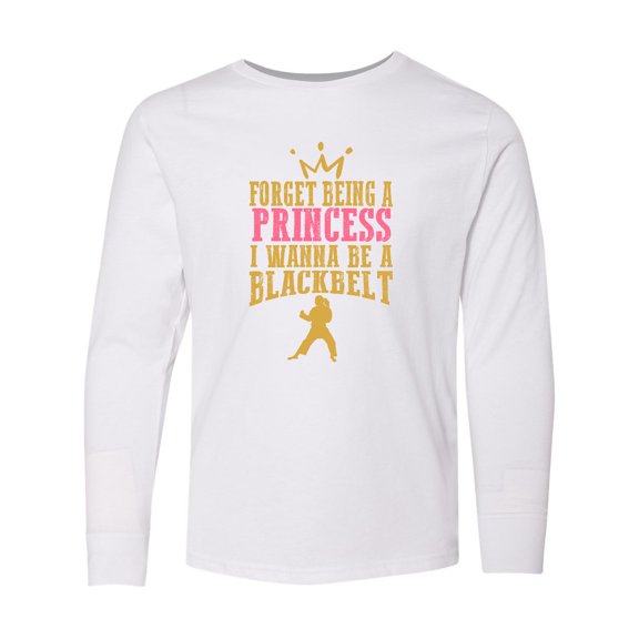 Inktastic Karate Princess Girls Martial Arts Long Sleeve Youth T-Shirt