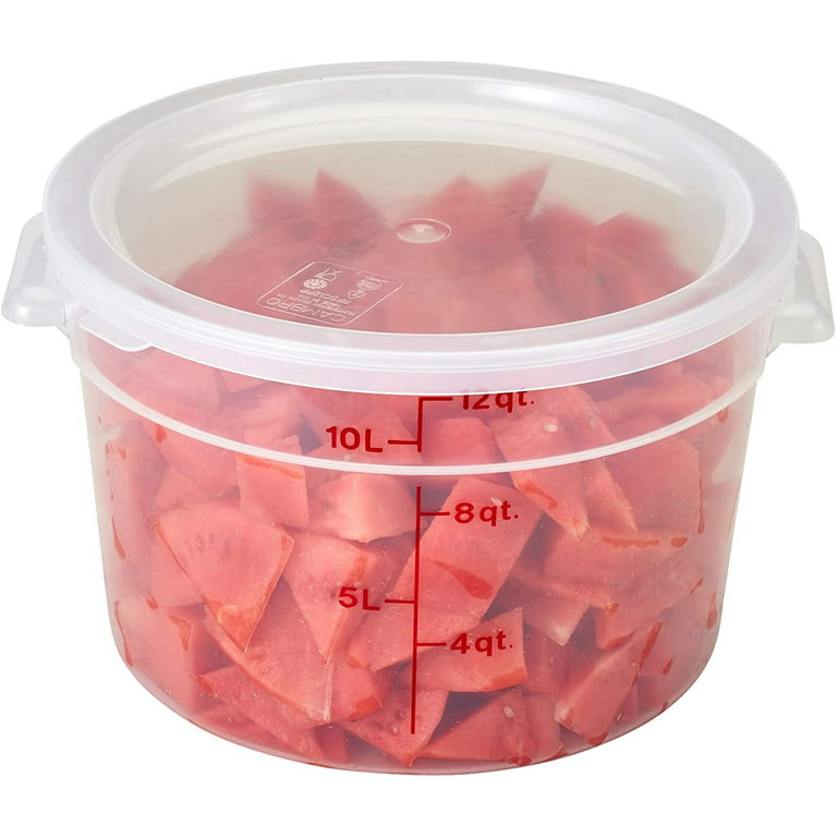 Cambro 2 Qt. Translucent Round Food Storage Container with Red