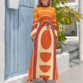 thumbnail image 4 of Vestido largo con diseño de arco ascendente geométrico retro 622 Vestido de verano para mujer 2024 Vestidos de mujer Vestidos largos con velo, 4 of 5