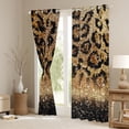 thumbnail image 3 of jejeloiu Wild Cheetah Pattern Blackout Curtains Set of 2 (52x84 Each),Gold Glitter Print Window Curtains,Jungle Animal Curtains and Drapes For Boys Girls,Super Cozy Room Decor, 3 of 6