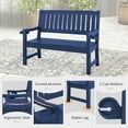 thumbnail image 5 of Dycanpo Outdoor Bench, 47” HDPS Bench with Armrest for Garden, Patio, Backyard, Navy, 5 of 10