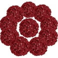thumbnail image 1 of Cabezas de Hortensia de Seda de Flores Artificiales con Tallos 10 Piezas (Rojo Vino) TUNC Sencillez, 1 of 5