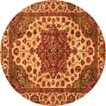 thumbnail image 1 of Ahgly Company Indoor Round Abstract Orange Modern Area Rugs, 7' Round, 1 of 4