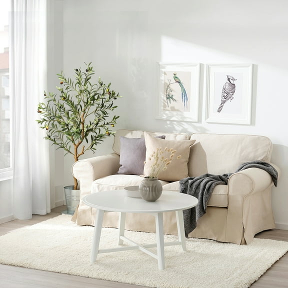 Artificial Olive Tree, 4/5/6FT Tall Faux Olive Silk Trees with Backet for Home Office Livingroom Indoor Decor Housewarming Gift, Fake Potted Tree with Seagrass Basket and Lifelike Fruits