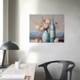 thumbnail image 4 of JEUXUS Blue Beach Ocean Floral Bathroom Decor Coastal Seaside Painting Canvas Print for Bathroom Living Room Bedroom Kitchen and Office Wall Decor, 4 of 5