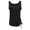 thumbnail image 6 of Daznico Women's Solid Henley Tank Top U Neck Button Front Sleeveless Casual Summer Top for Everyday Wear,M, 6 of 6