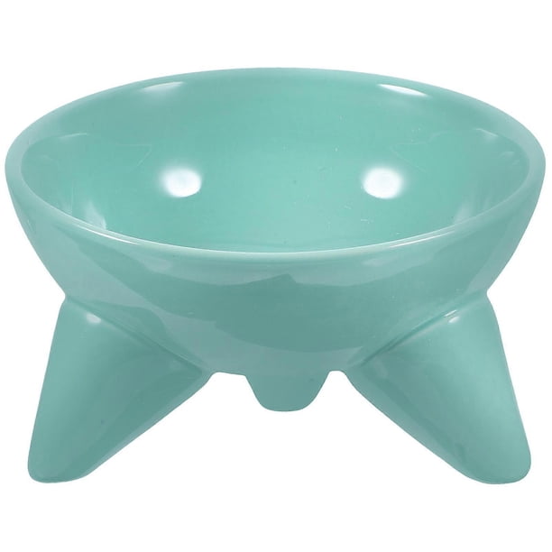 Tilted Ceramic Pet Bowl Elevated Cat Dog Water Bowl Slip Design Prevents Spills Convenient Feeding For Pets