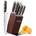 thumbnail image 5 of Homgeek Stainless Steel Serrated Knife Set | Kitchen knives Set With Stainless Steel Blades And Wooden Block Set | Cutlery Knife Set (6 Piece), 5 of 6