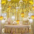 thumbnail image 2 of Juego de decoraciones para fiestas de cumpleaños LANNMXG con pancartas globos confeti dorados, 2 of 3