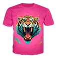 thumbnail image 3 of Big and Tall Shirts for Men Male's T Shirt Round Neck Short Sleeve Cool Animal Printing Street Art Sports Shirt Men Tees Men's Workout Shirts Night for Sleepwear T Casual Night Mens Casual L, 3 of 3