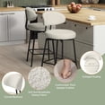 thumbnail image 6 of WestinTrends Alexandria Modern Upholstered Sherpa Fabric Counter Height Bar Stools with Back (Set of 2), Cream, 6 of 14