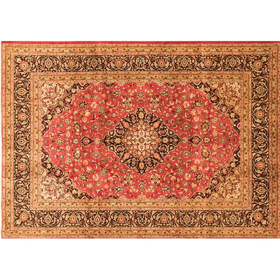 Ahgly Company Indoor Rectangle Persian Orange Traditional Area Rugs, 6' x 9'