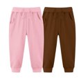 thumbnail image 2 of Fesfesfes 2Pack Kids Pants Summer Solid Color Waistband Drawstring Pants Boys And Girls Sweatpants Casual Cute Full Length Pants, 2 of 4