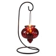 thumbnail image 2 of Decoración Portavelas Habitación Forma De Farol Artesanía De Hierro Vela Palo Apertura Ancha Linterna De Cristal Rojo Portavelas Hermosa Decoración Candelabro Para Fiesta Cena De Boda Minnieouse HA015796-00, 2 of 5