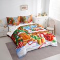thumbnail image 3 of Feelyou Kawaii Gingerbread Man Twin Bedding Sets 7-Piece, Christmas Gifts Bedding Comforter Set, Xmas Tree Snowflake Reversible Sheet Sets, Microfiber Bedroom Decor, 3 of 7