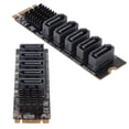 thumbnail image 3 of Tarjeta elevadora M.2 a SATA3.0 PH57 Tarjeta de expansión de disco duro de 5 puertos M.2 a SATA3.0 Tarjeta adaptadora PCI E a SATA con función PM, 3 of 14