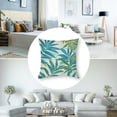 thumbnail image 5 of nygtbtfer Pack of 2 Decorative Square Throw , for Couch Sofa Bed Living Room,Leaves Pattern,Green Blue Cream White, 5 of 7