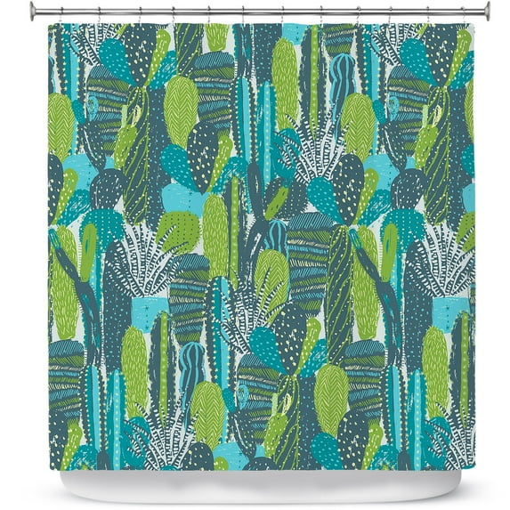 Shower Curtains 70" x 73" from DiaNoche Designs by Metka Hiti - Land of Cacti
