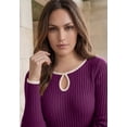 thumbnail image 2 of Jessica London Women's Plus Size Ribbed Keyhole Pullover Sweater, 2 of 4