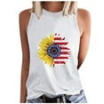 thumbnail image 2 of CFLVAEK Fashion Sunflower American Flag Tank Top for Women 4th of July Round Neck Shirts Summer Casual Sleeveless Tanks Independence Day Patriotic Tank Top XL, 2 of 4