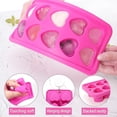 thumbnail image 2 of Bandeja de silicona con forma de corazón para cubitos de hielo, chocolate y dulces. Moldes fáciles de desmoldar para cócteles, whisky y bebidas (2 unidades, rosa)., 2 of 5