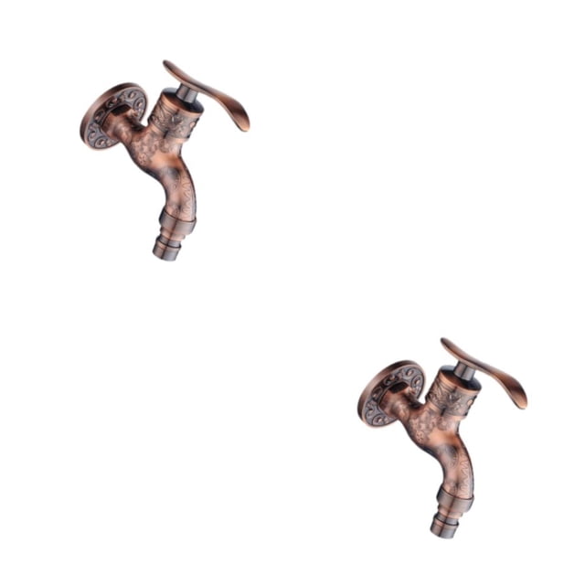 Yuarrent Antiguo montaje en pared de aleación de zinc Bibcock Garden Outdoor Taps Red Rojo 2piezas