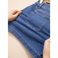 thumbnail image 6 of SHEWIN Women's Jean Shorts High Waisted Denim Shorts Casual Loose Fit Stretchy Double Button Fly Summer Pants with Pockets Blue, 6 of 10